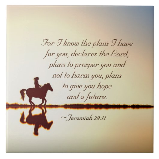 Jeremiah 29:11 Want ik ken de plannen die ik voor  Tegeltje (Voorkant)