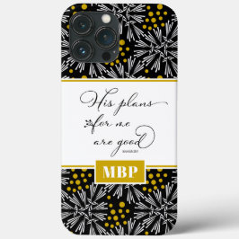 Jeremiah 29:11 Zwart & Goud Abstract iPhone 13 Pro Max Hoesje