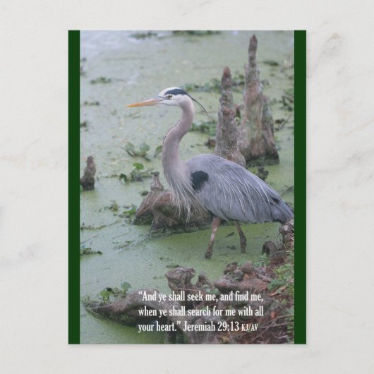 Jeremiah 29:13 het Briefkaart van de Manuscript (Voorkant)