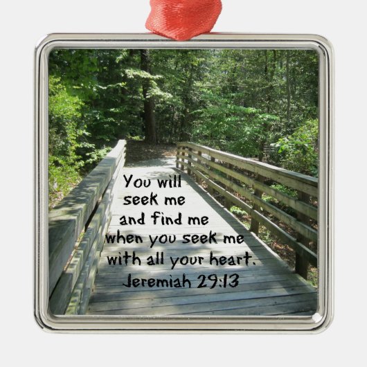 Jeremiah 29:13 metalen ornament (Voorkant)