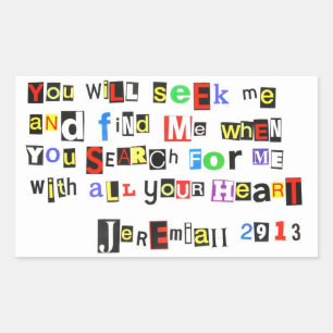 Jeremiah 29:13 rechthoekige sticker