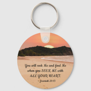 Jeremiah 29:13 Zoek me met Al Uw Heart Bijbel Sleutelhanger