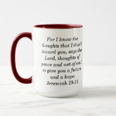 Jeremiah 29:1 Aangepaste Schrift Two-Tone Koffie M Mok (Links)