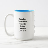 Jeremiah 31:3 God houdt van je! Mok met twee toona (Links)