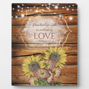 Jeremiah 31:3 Rustic Wood Bijbel Floral Bible Vers Fotoplaat