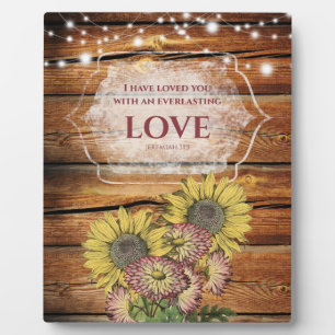 Jeremiah 31:3 Rustic Wood Floral Bible Verse Fotoplaat