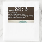 Jeremiah 33:3 rechthoekige sticker (Tas)