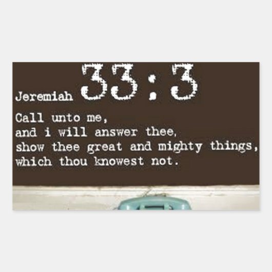 Jeremiah 33:3 rechthoekige sticker (Voorkant)