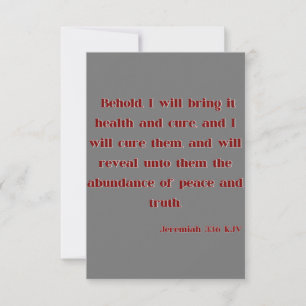 Jeremiah 33:6 KJV Bijbelscriptgroet Kaart