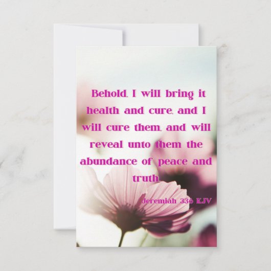 Jeremiah 33:6 KJV Bijbelscriptie Pic Greeting Kaart (Voorkant)