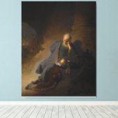 Jeremiah Lamenting over de vernietiging van Jeruza Canvas Afdruk (Insitu (Houten vloer))