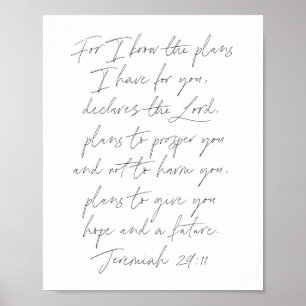 Jeremiah Manuscript 29:11 Poster