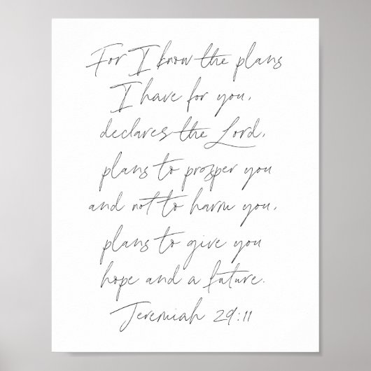 Jeremiah Manuscript 29:11 Poster (Voorkant)