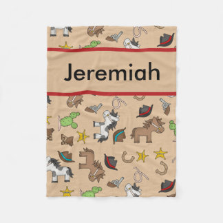 Jeremiah's persoonlijke Cowboy Blanket Fleece Deken