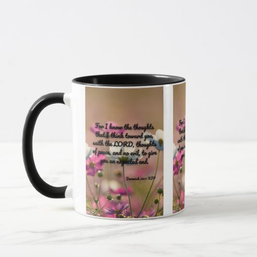 Jérémie 29:11 KJV Bible Verse Pic Mug Deux Tons (Gauche)