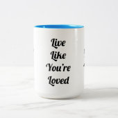 Jérémie 31:3 Dieu t'aime ! Mug de café à deux tons (Centre)