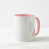 Jérémie 33:3, avec rose rose sur tasse en céramiqu (Devant droit)