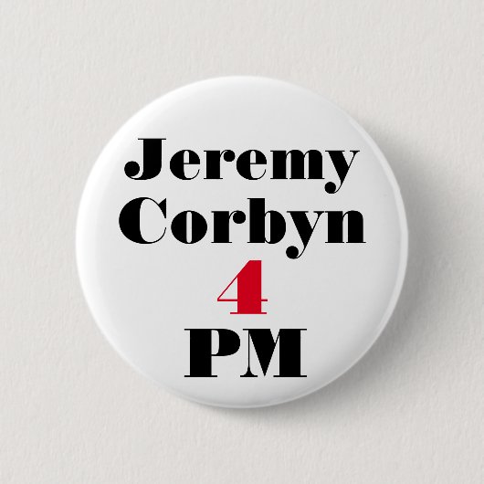 "Jeremy Corbyn 4 PM" (premier) Button Badge (Voorkant)