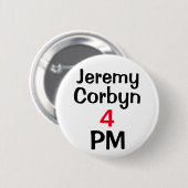 "Jeremy Corbyn 4 PM" (premier) Button Badge (Voorkant /achterkant)
