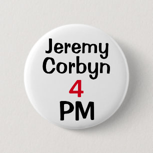 "Jeremy Corbyn 4 PM" (premier) Button Badge