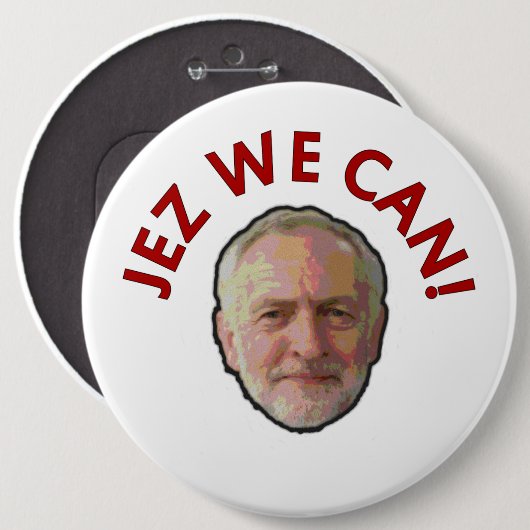 Jeremy Corbyn "Jez que nous pouvons" Badge (Devant & derrière)