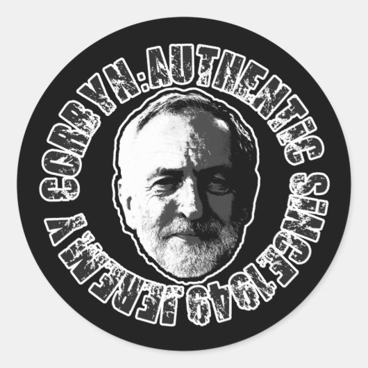 JEREMY CORBYN STICKER ZWART (Voorkant)