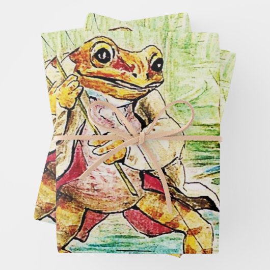 “Jeremy Fisher Catches a Fish” by Beatrix Potter Inpakpapier Vel (In situ)