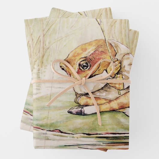 “Jeremy Fisher on a Lilypad” by Beatrix Potter Inpakpapier Vel (In situ)
