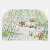 Jeremy Fisher pakt een grote sprong van Beatrix Po Inpakpapier Vel (Voorkant 3)