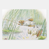 Jeremy Fisher pakt een grote sprong van Beatrix Po Inpakpapier Vel (Voorkant 2)