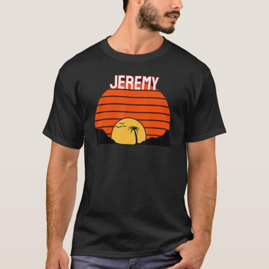 Jeremy Palm Tree Sunset Retro  Sand Dunes T-shirt (Voorkant)