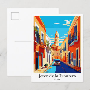 Jerez de la Frontera Spanje Reisillustratie Briefkaart