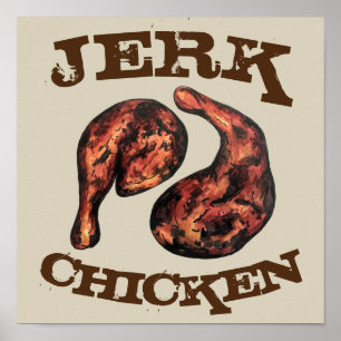 Jerk Chicken Caribbean West Indian Jamaican Food Poster