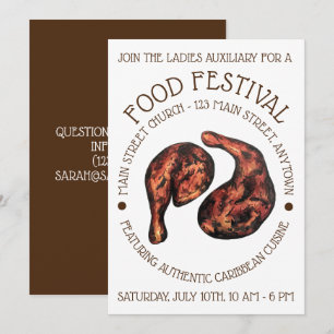 Jerk Chicken Leg Jamaican Caribbean Food Festival Kaart