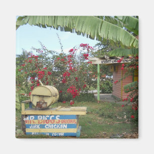 Jerk Chicken Stand in Negril, Jamaica 2011 Magneet