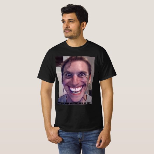 Jerma Sus Als het imposter is... Amogus Meme T-shirt (Voorkant volledig)