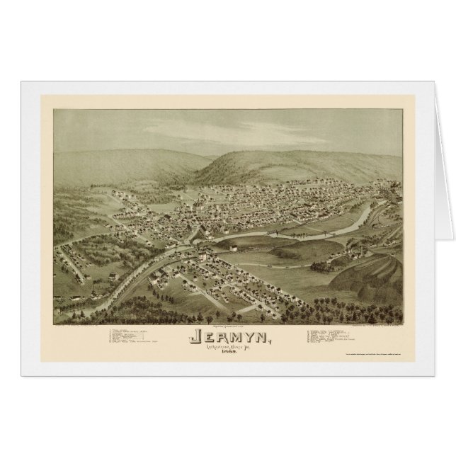 Jermyn, PA Panorama Kaart - 1889 (Voorkant Horizontaal)