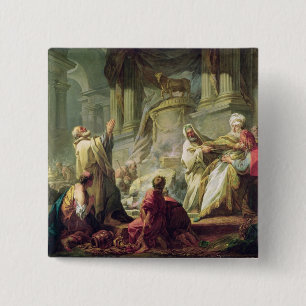 Jeroboam Opoffering Golden Calf, 1752 Vierkante Button 5,1 Cm