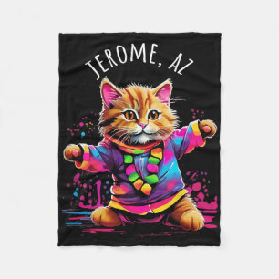 Jerome Arizona Dancing Cat Kleurrijke Schattigee K Fleece Deken