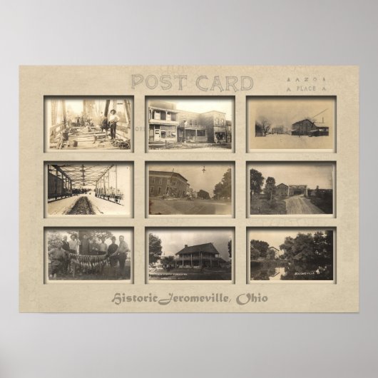 Jeromesville, Briefkaart Ohio collage Poster (Voorkant)