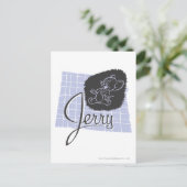Jerry Black en Blue Script Briefkaart (Staand voorkant)