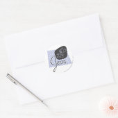Jerry Black en Blue Script Ronde Sticker (Envelop)