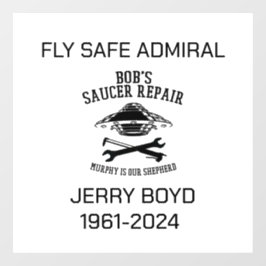 Jerry Boyd Memorial Raamsticker