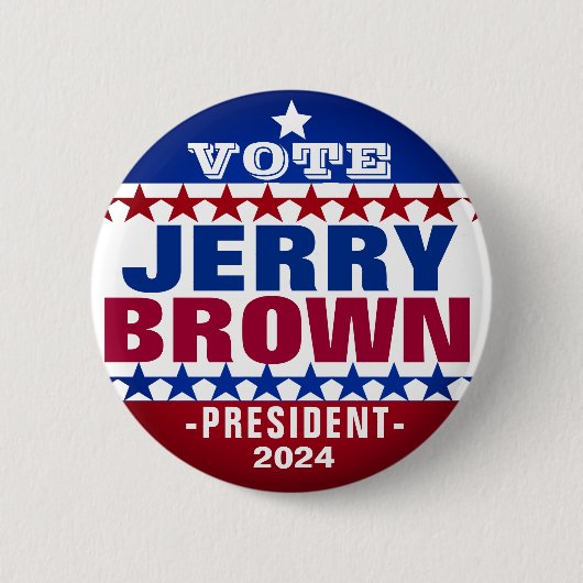 Jerry Brown voor President 2024 Campaign Button (Voorkant)