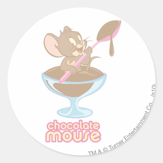 Jerry Chocolate Mouse Ronde Sticker (Voorkant)