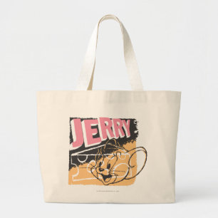 Jerry Face op Cheese Grote Tote Bag