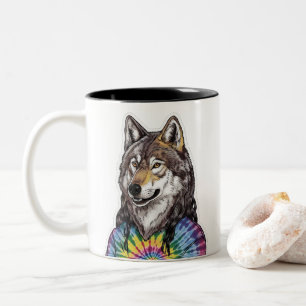 Jerry Garcia wolf Tweekleurige Koffiemok