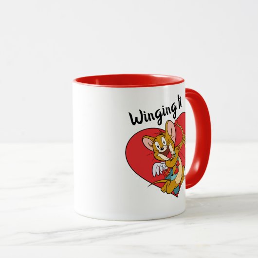 Jerry Mouse Gedprezen als Valentijn Cupid Mok (Voorkant rechts)