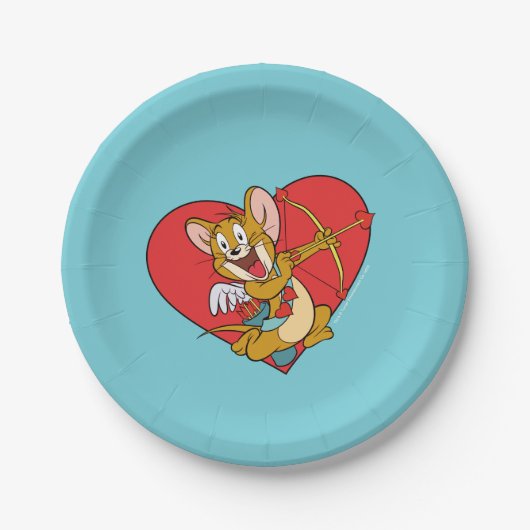 Jerry Mouse Gedprezen als Valentijn Cupid Papieren Bordje (Voorkant)