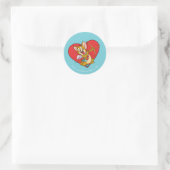 Jerry Mouse Gedprezen als Valentijn Cupid Ronde Sticker (Tas)